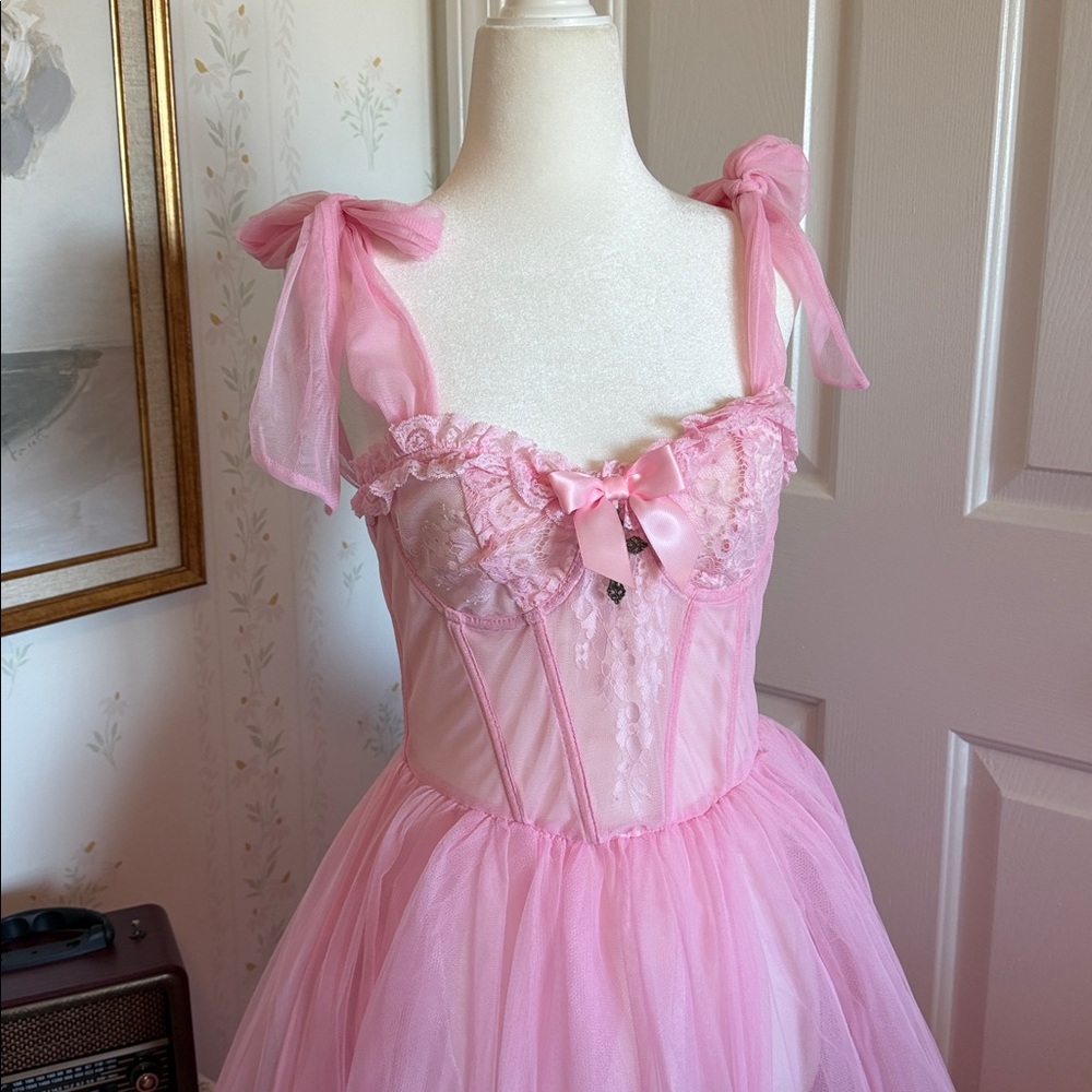 Widow Dance With Death Sleeveless Maxi Dress - Pink - Picture 2 of 6